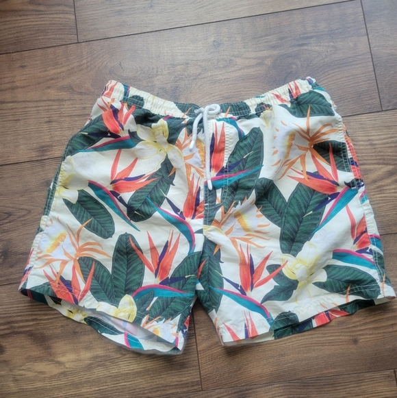 Zara Other - ZARA Swim Shorts Hawaiian Floral Print Med